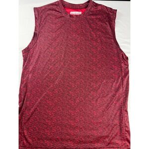 Ultra Performance Mens 2XL Sleeveless Muscle Shirt Red Black Space Dye Heather
